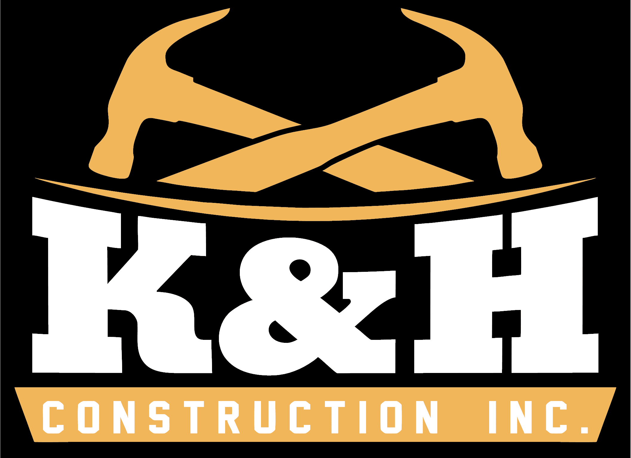 K & H Construction Inc. Black Logo